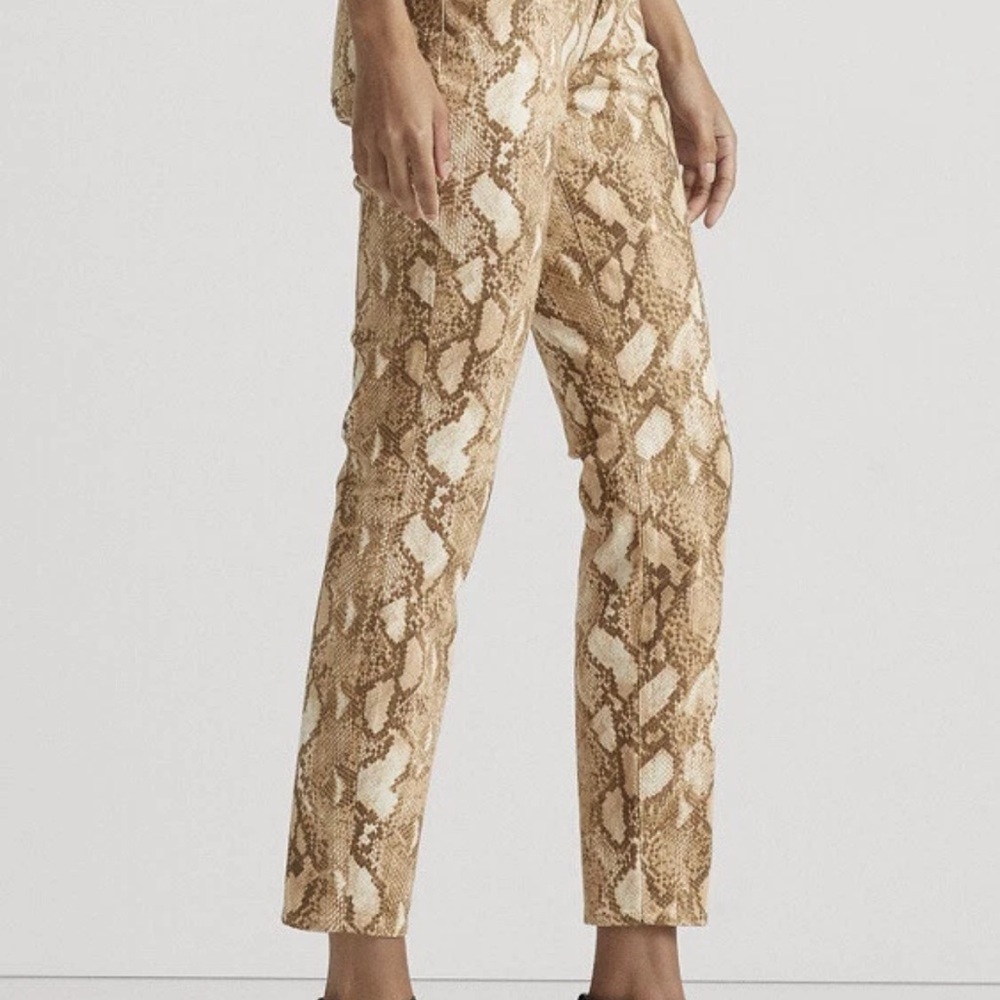 NWT Lauren‎ Ralph Lauren  Women’s Snakeprint High-Rise Skinny Ankle Jeans Sz 10